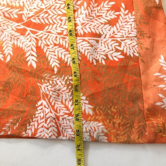 Vintage Andrade Maxi Hostess Dress Small Soft Orange Leaf Print Flare Sleeves - Picture 9 of 9